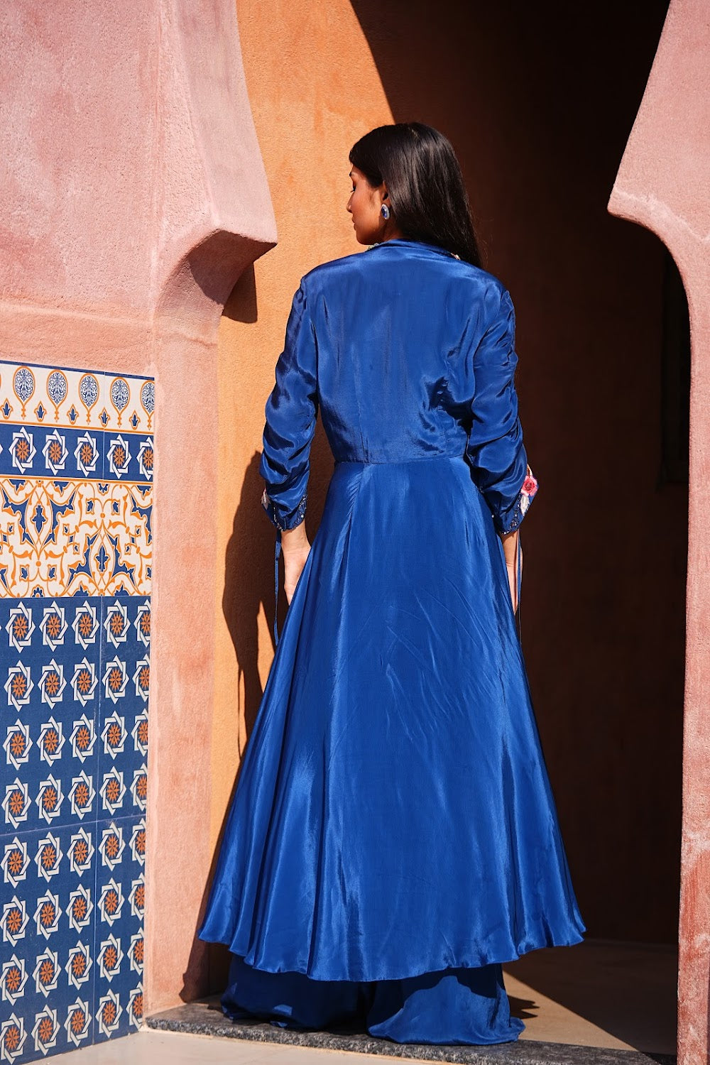 Blue Cape Jumpsuit - View 5