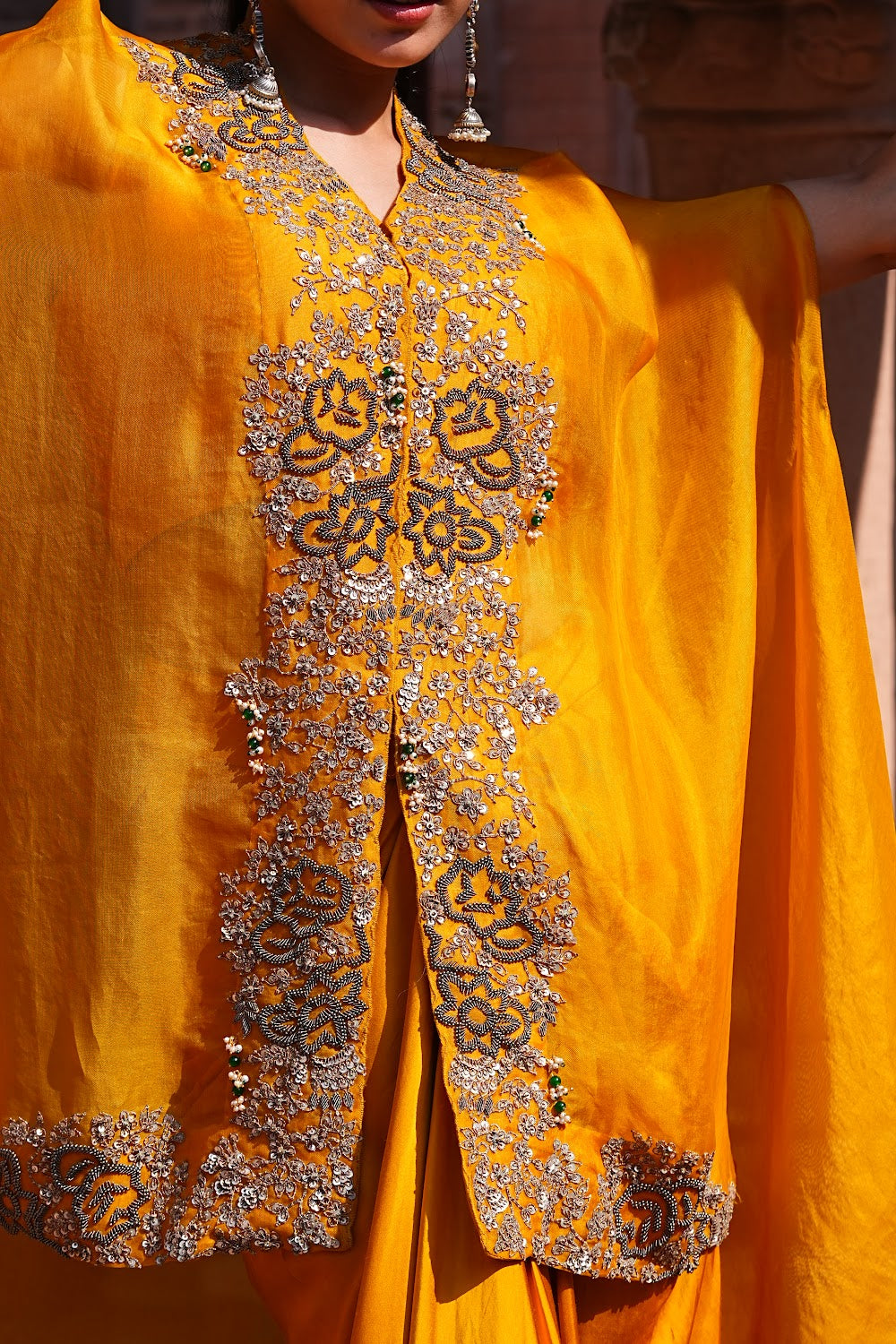 Mehreen Cowl Cape Set by Bhawika Sachdeva - view 6