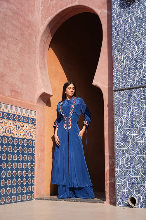 Blue Cape Jumpsuit