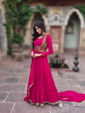 Pink Anarkali Jacket Suit