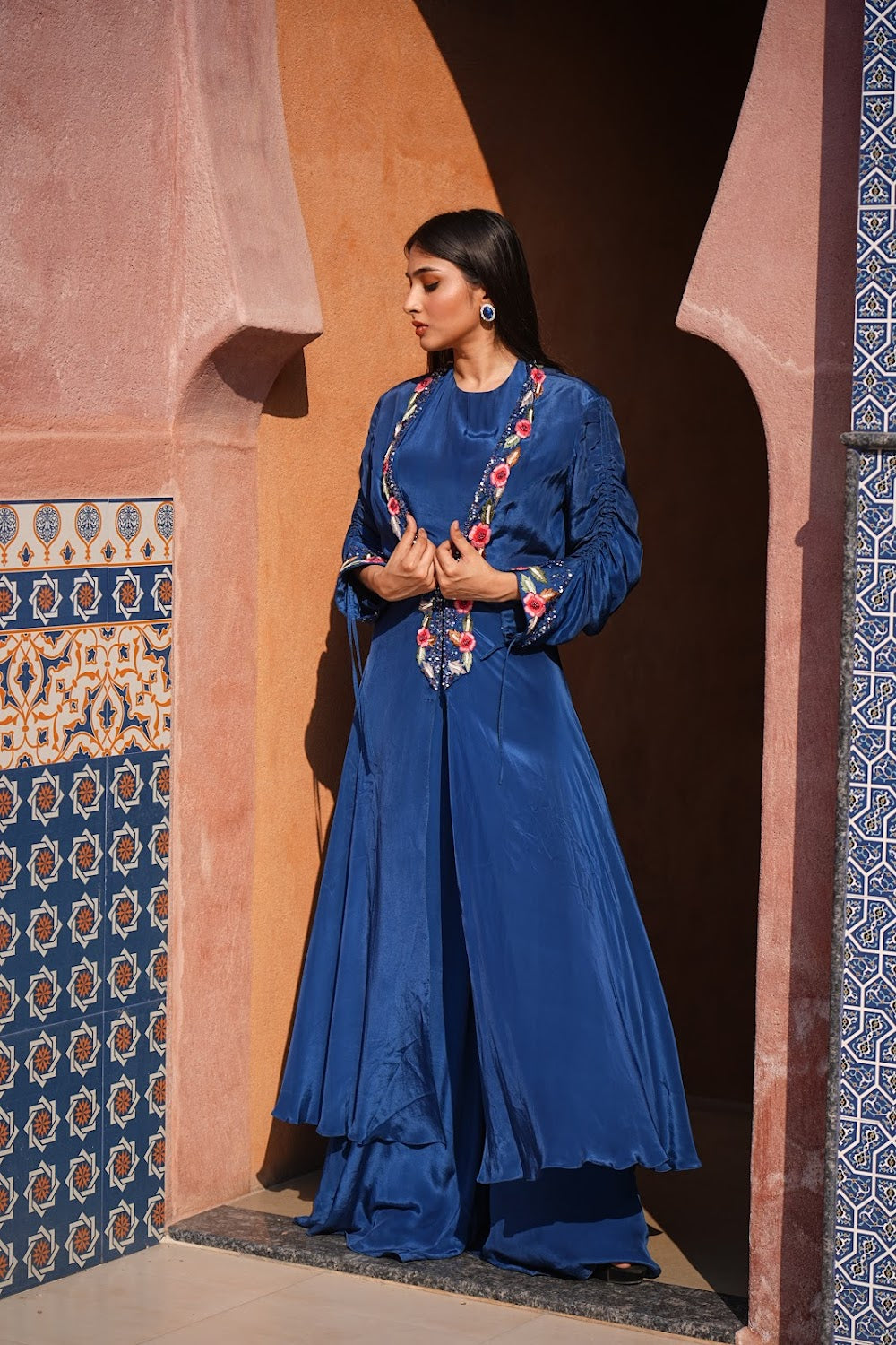 Blue Cape Jumpsuit - View 2