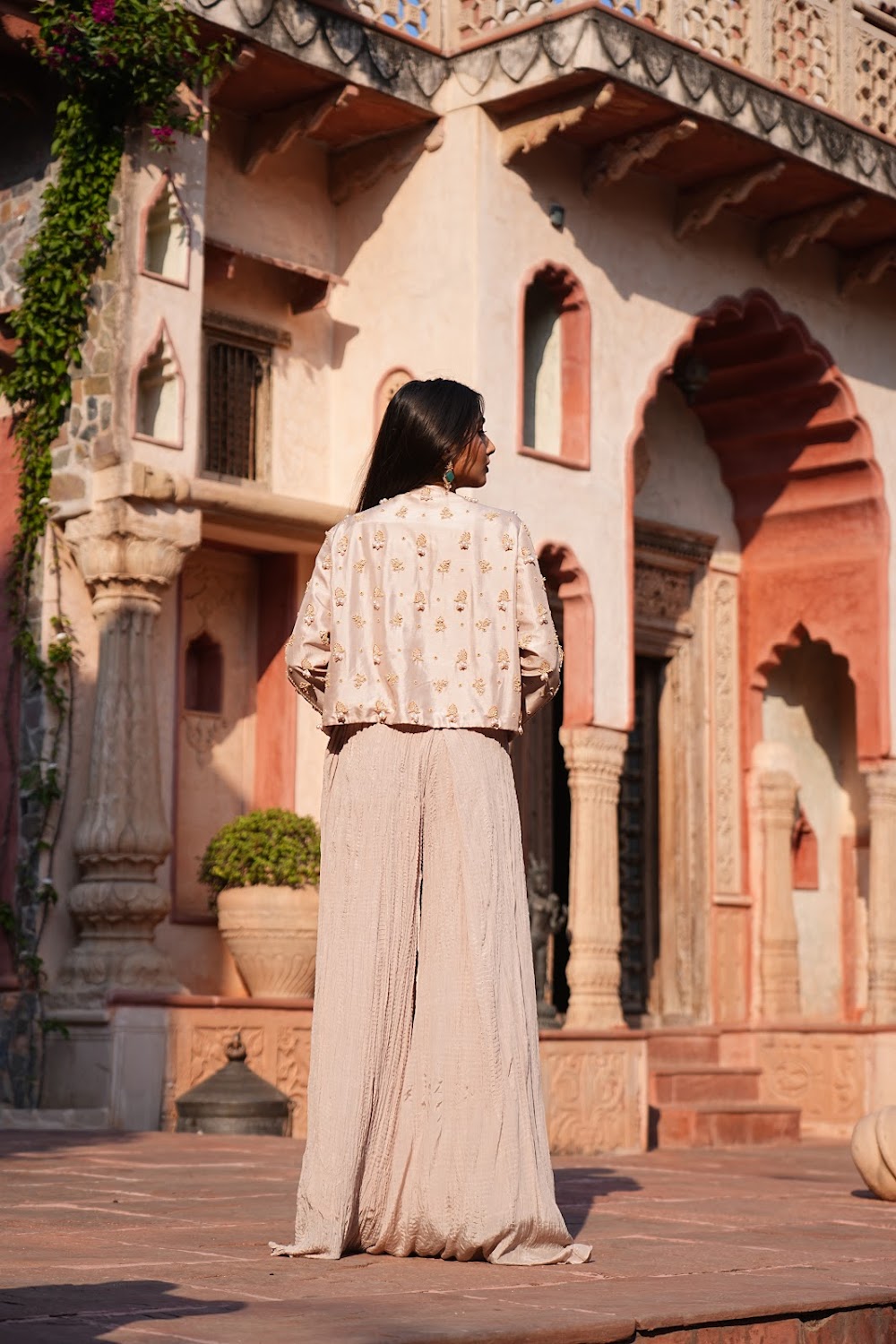 Ivory Indo Western Coord Set by Bhawika Sachdeva - view 3