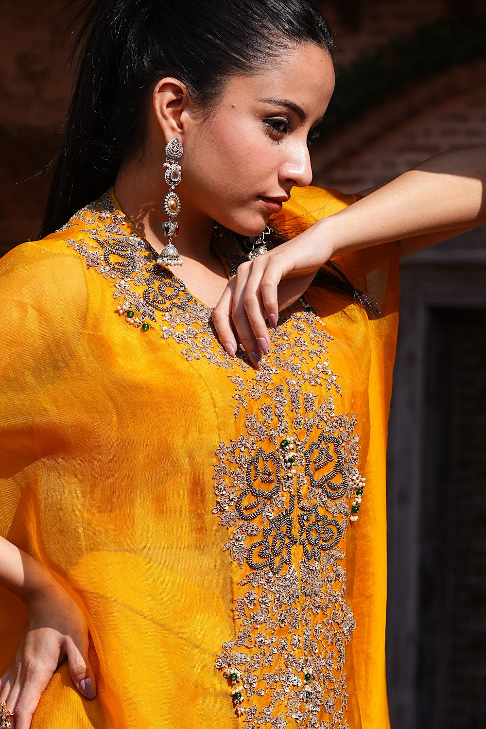 Mehreen Cowl Cape Set by Bhawika Sachdeva - view 5