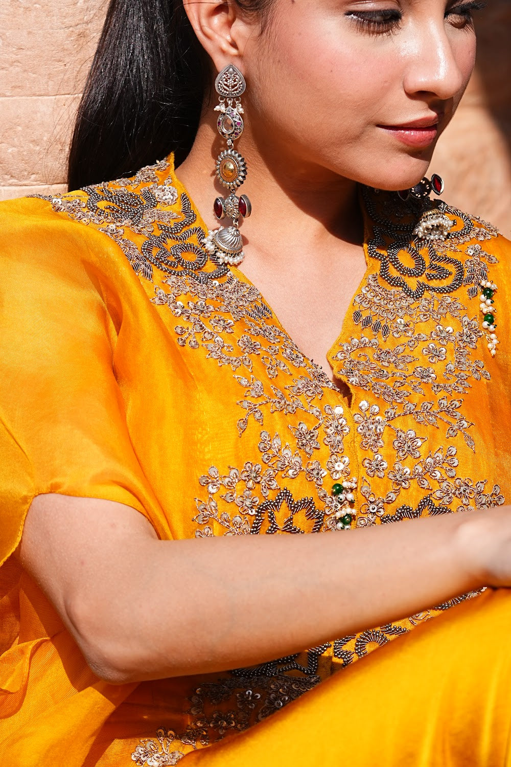 Mehreen Cowl Cape Set by Bhawika Sachdeva - view 7