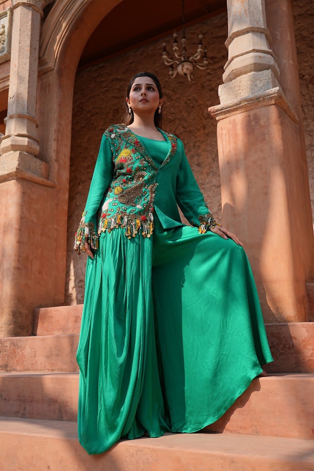 Meher Blazzer Drape Set by Bhawika Sachdeva