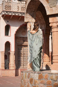 Sage Cowl Cape Set by Bhawika Sachdeva