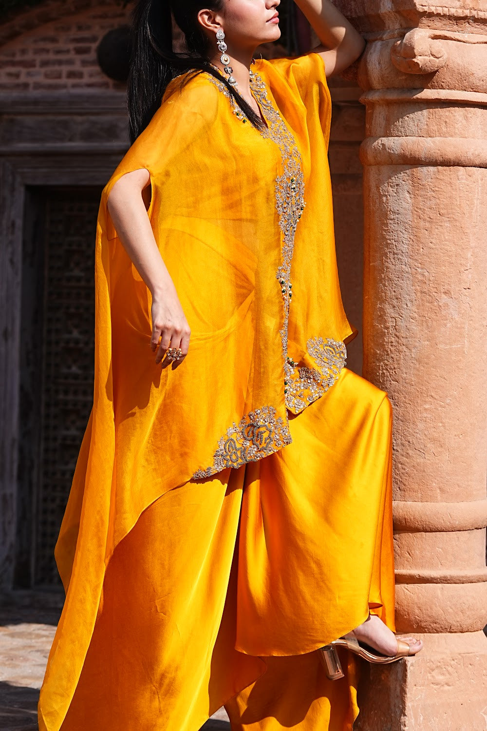 Mehreen Cowl Cape Set by Bhawika Sachdeva - view 3