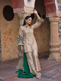 Wide Pant Suit with Green Dupatta