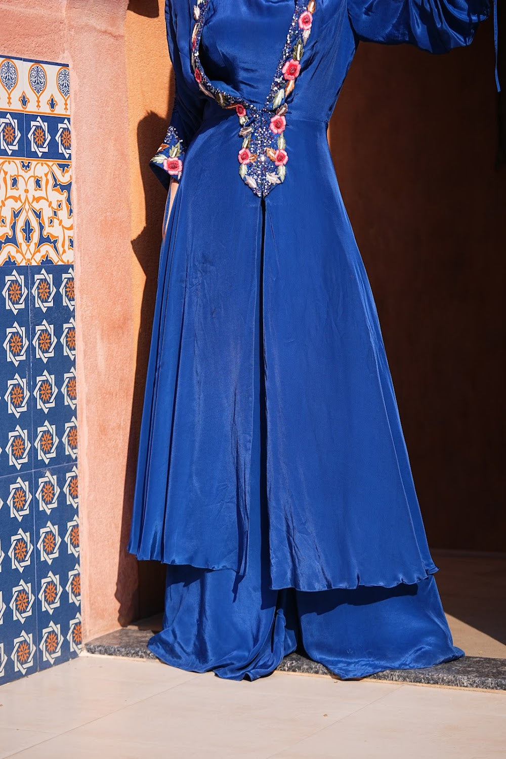 Blue Cape Jumpsuit - View 4