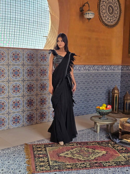 Corset and Drape Saree