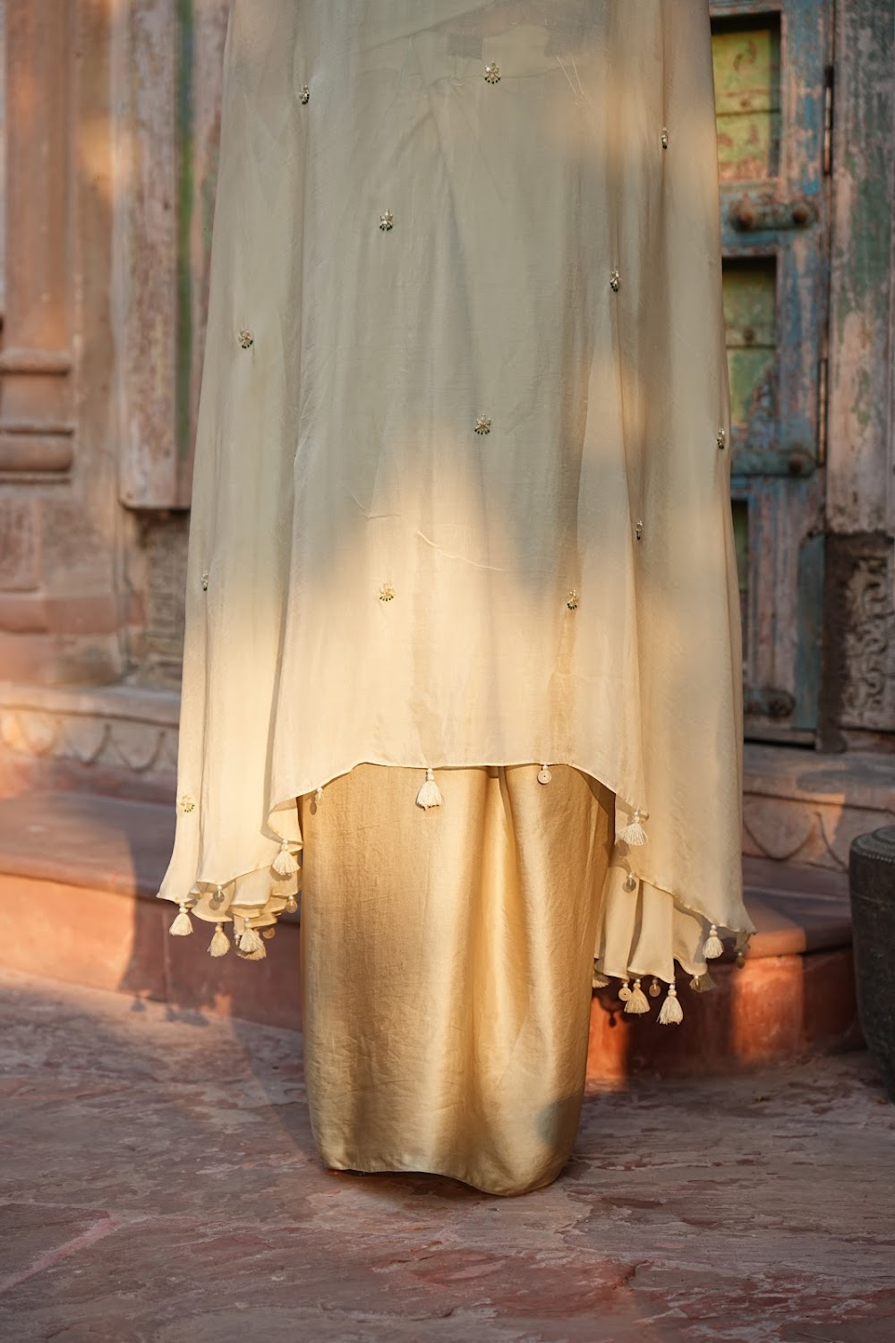 Sage Draped Cape Set