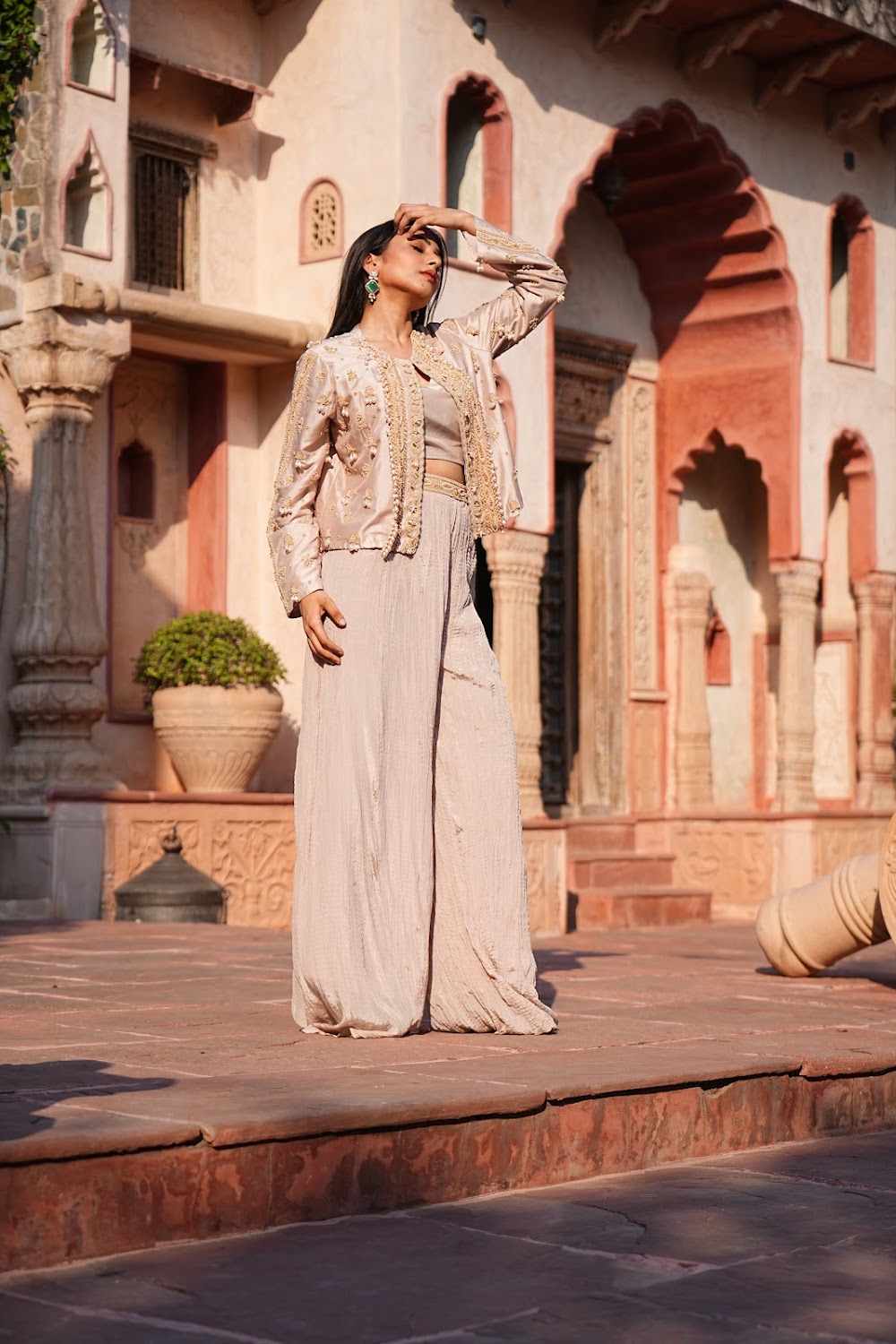 Ivory Indo Western Coord Set by Bhawika Sachdeva - view 2
