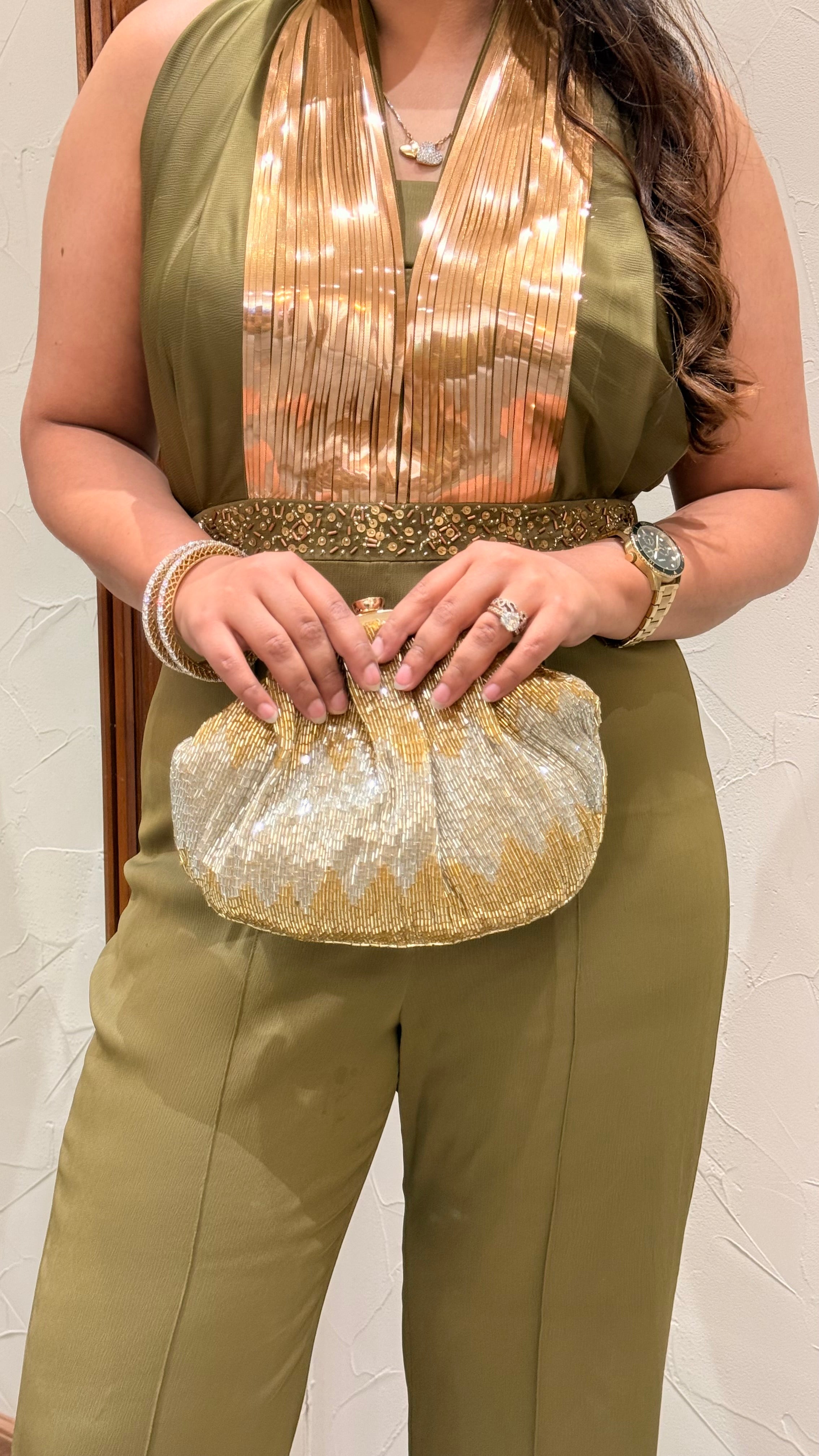 Olive Luxe Halter Jumpsuit