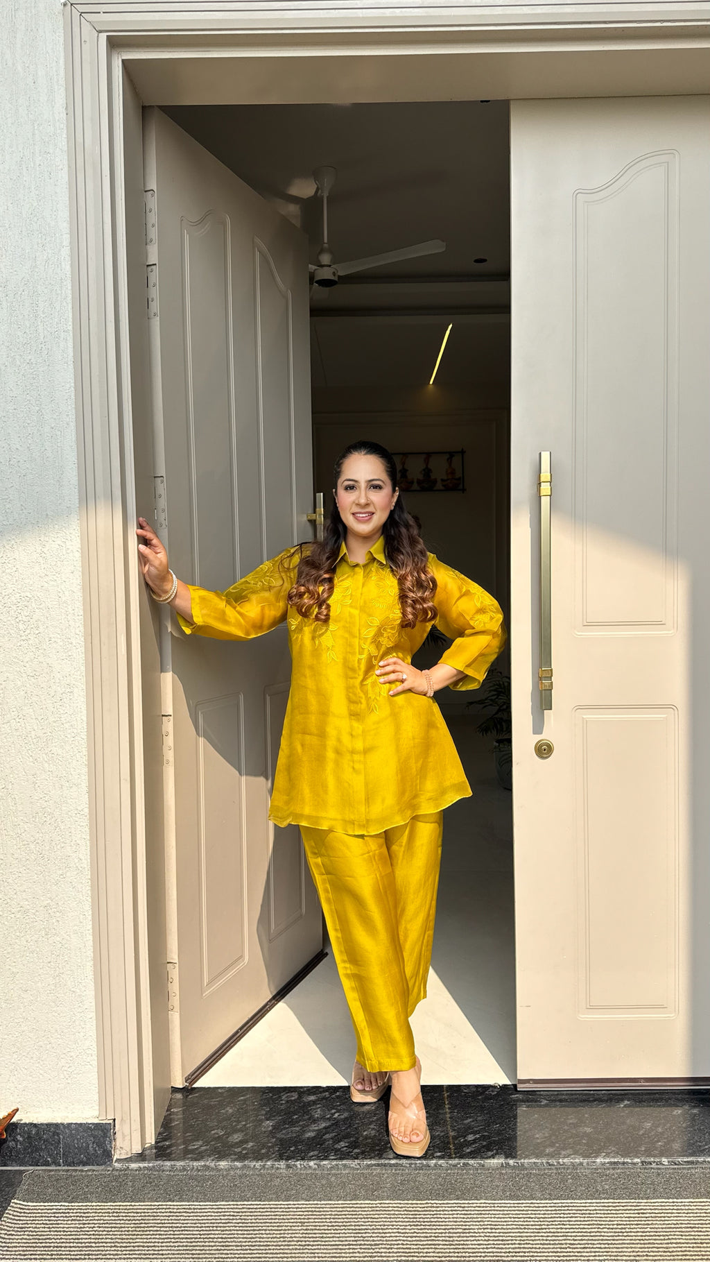 Saffron Glow Organza Coord Set