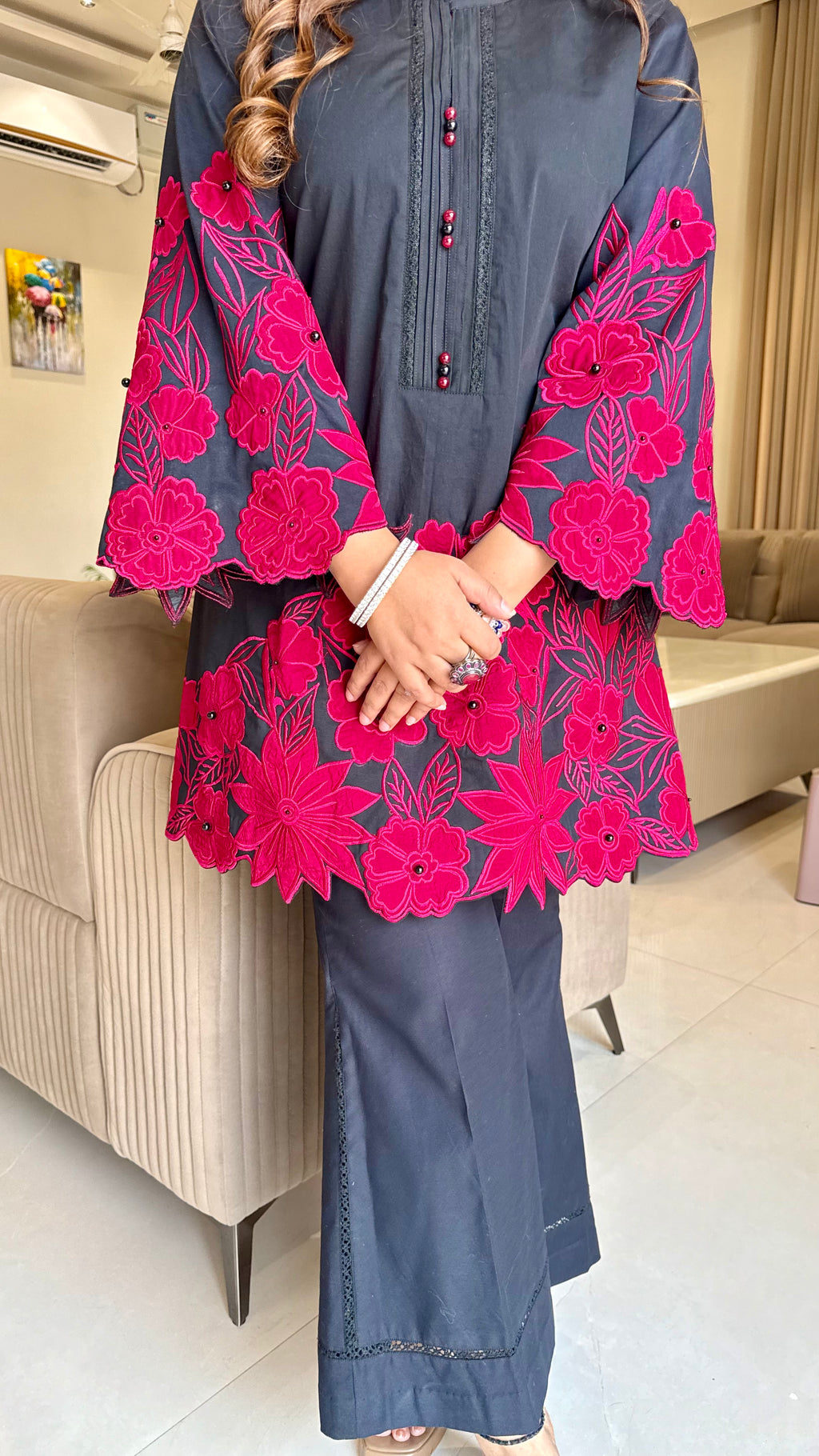 Midnight Bloom Appliqué Co-ord