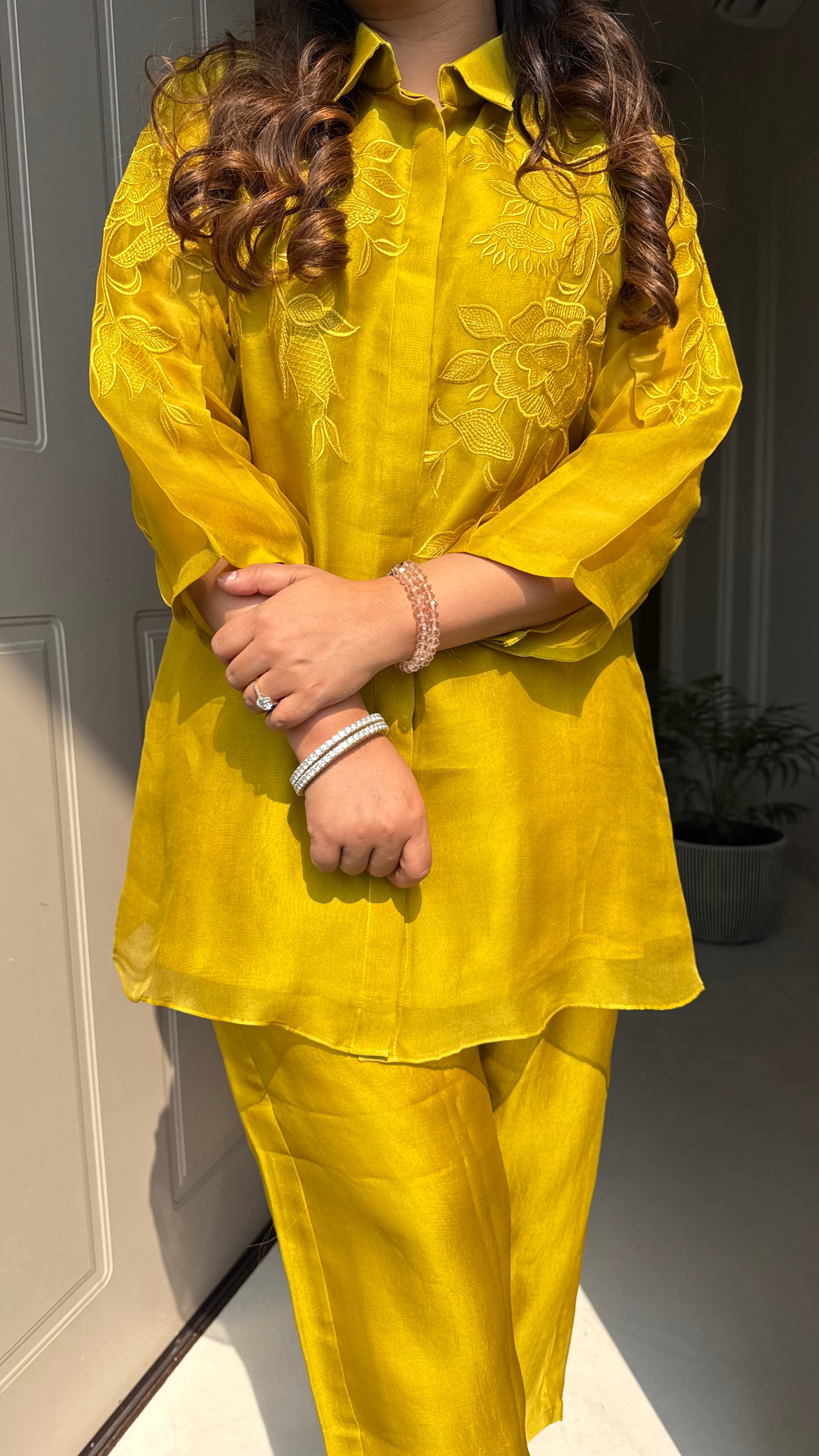 Saffron Glow Organza Coord Set