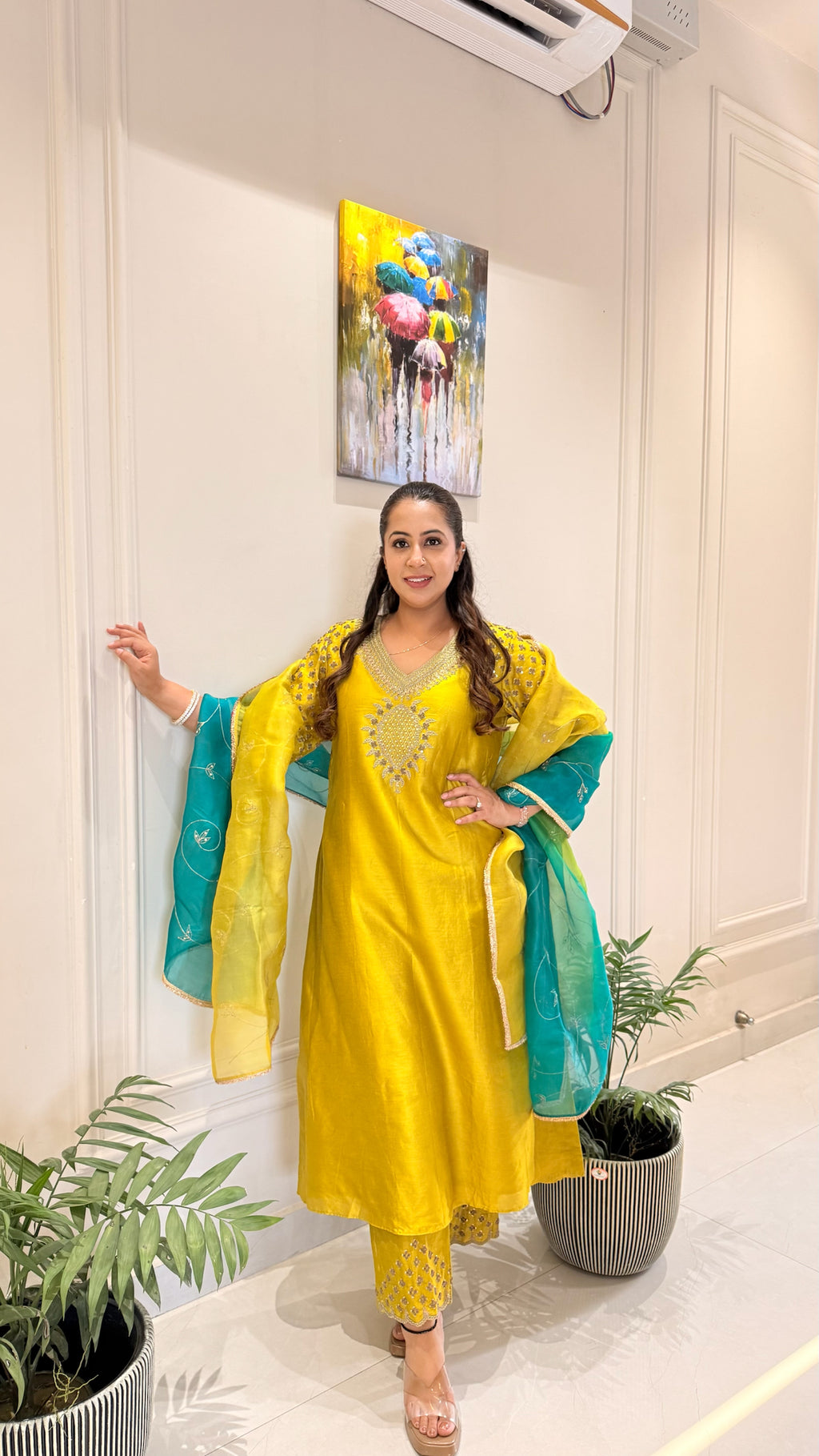 Marigold Silk Chanderi Set