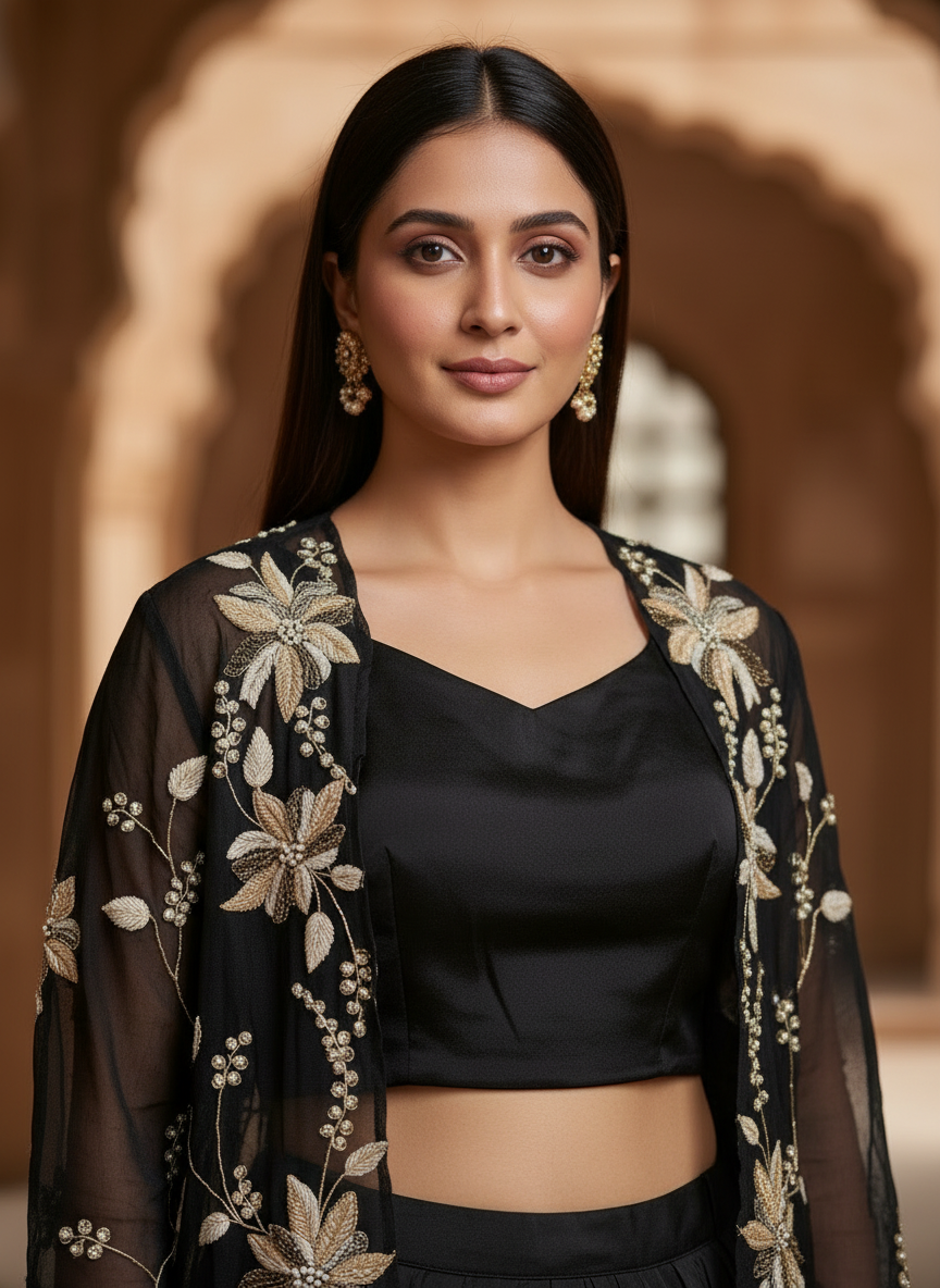Noir Cowl Saree