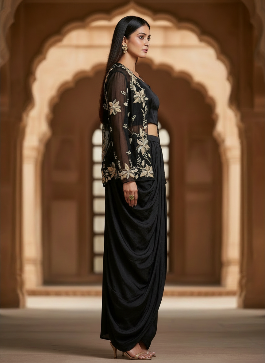 Noir Cowl Saree