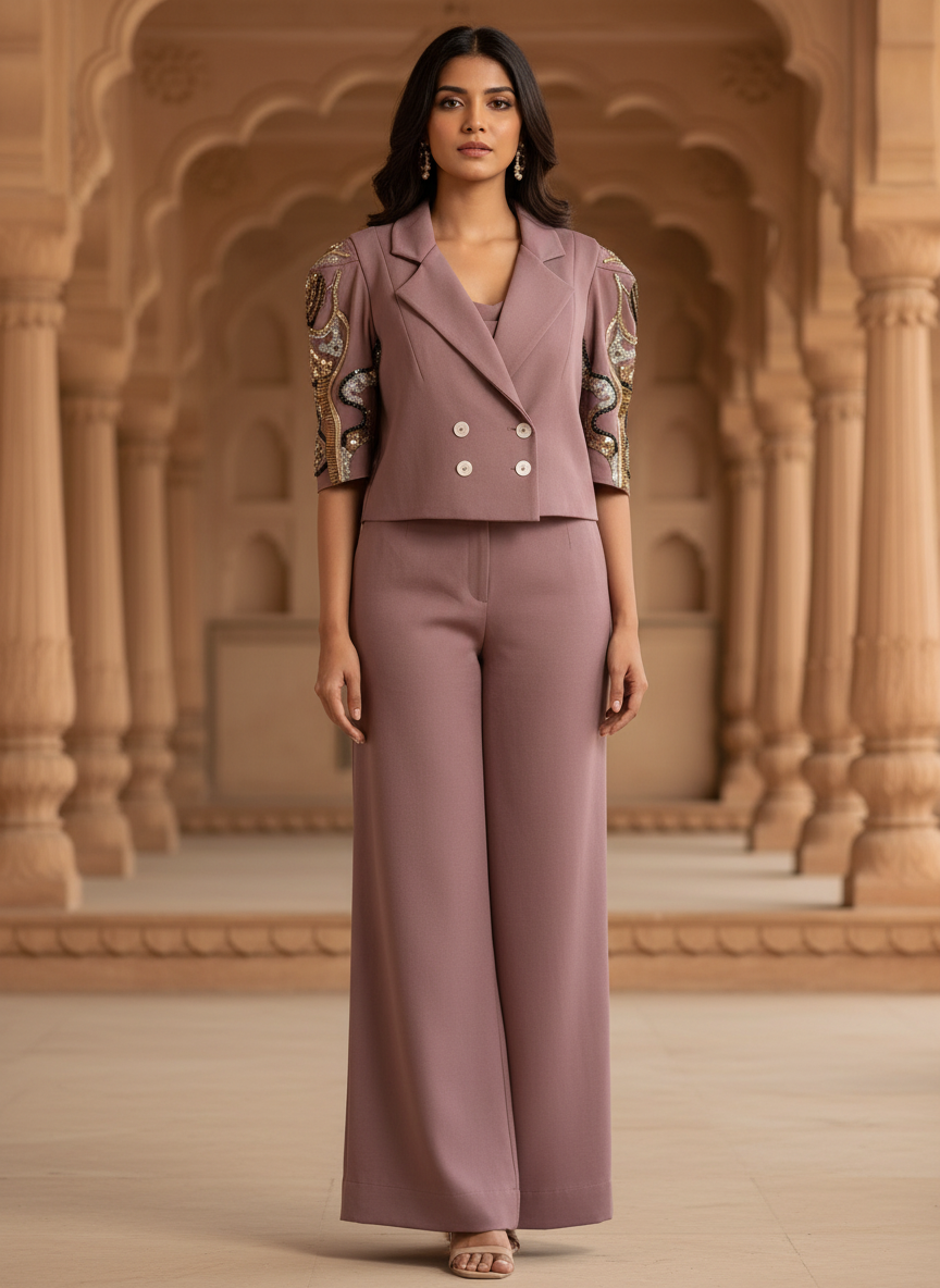 Sleek Edge Blazer Set